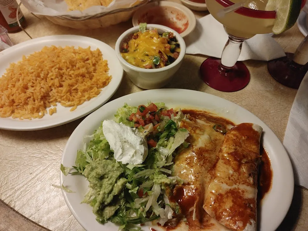 Beef Enchiladas with Black Beans and Rice